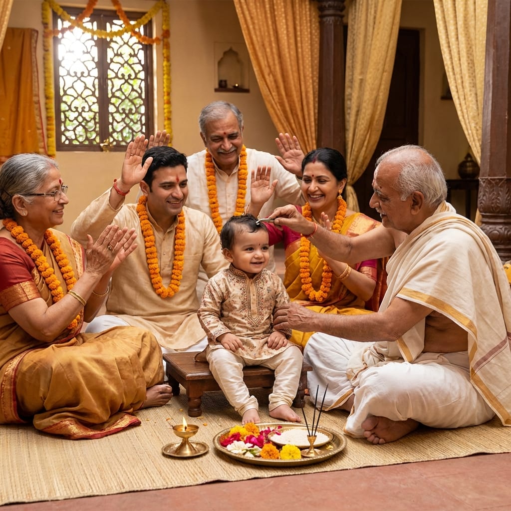 Chudakarana Sanskar - Mundan First Haircut Ceremony Complete Guide