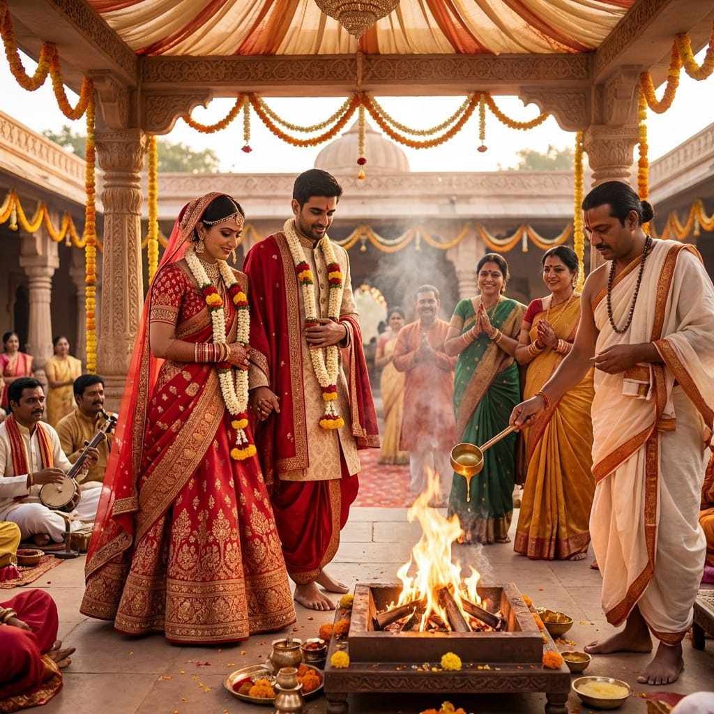 Vivaha Sanskar - Hindu wedding ceremony marriage ritual Saptapadi Shaadi